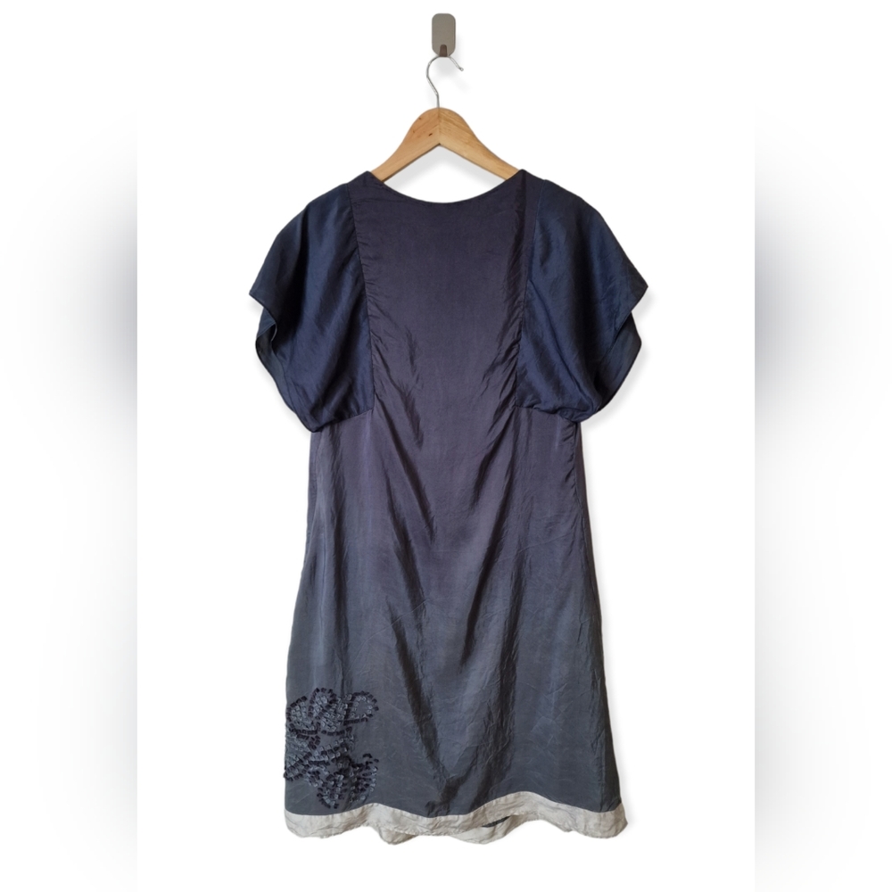 Day Birger Et Mikkelsen Dailly Couture Grey Ombre 100% Silk Tunic Dress Size 12 - Picture 7 of 10